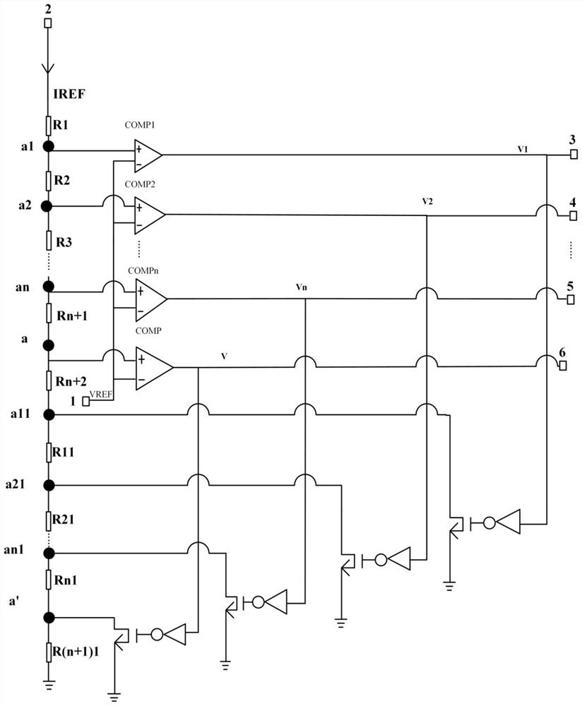 High-temperature protection circuit structure of audio power amplifier circuit