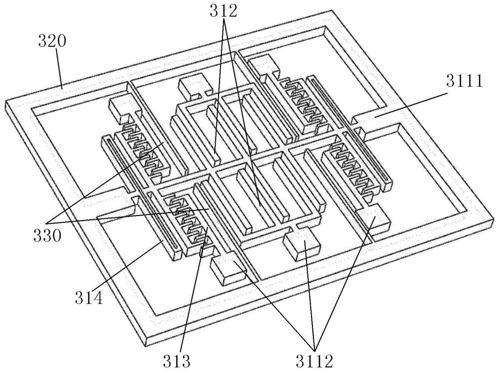 Wafer-level packaging sensibilization and noise reduction structure of miniature electric field sensor