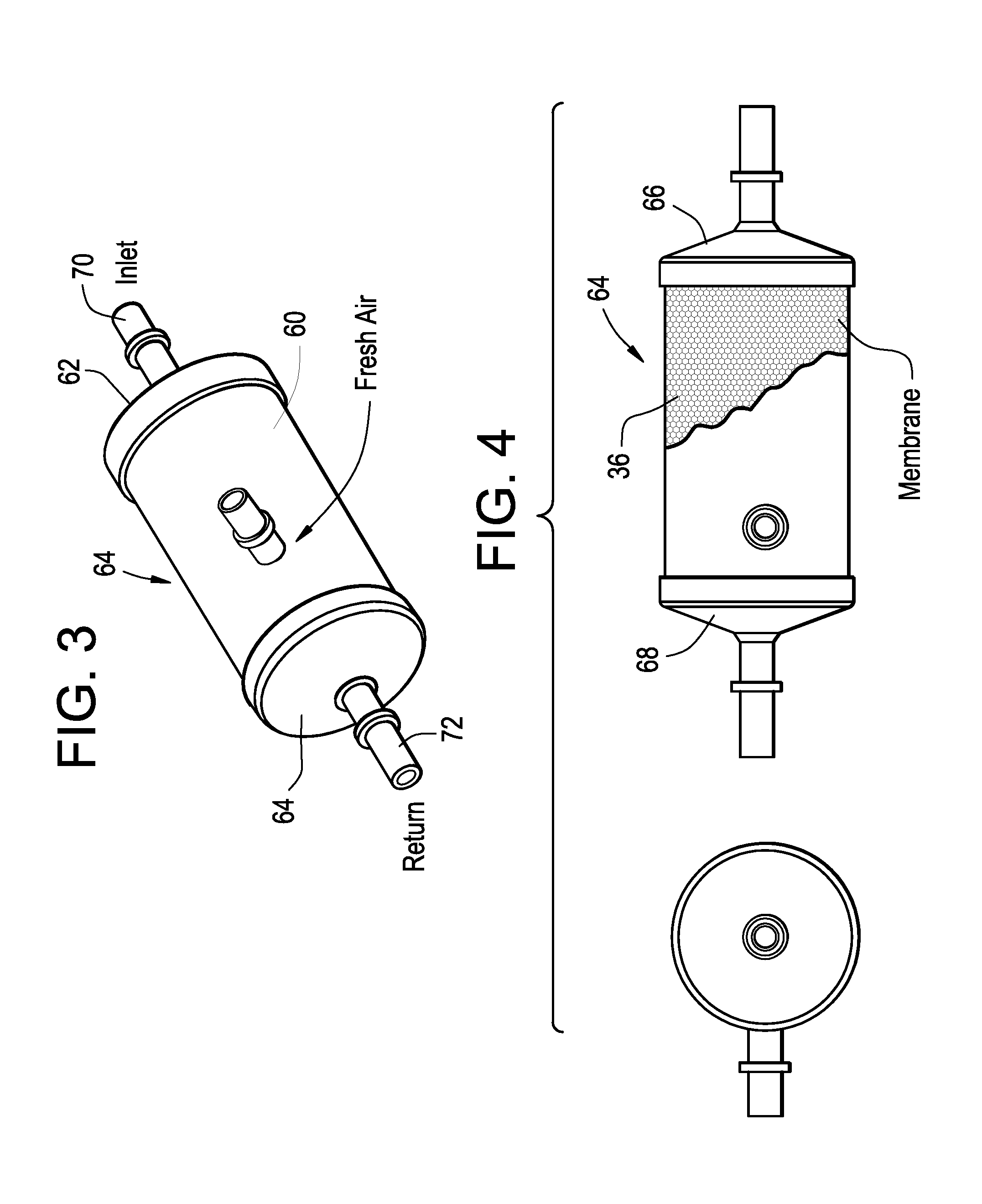 Evaporative emissions canister with external membrane