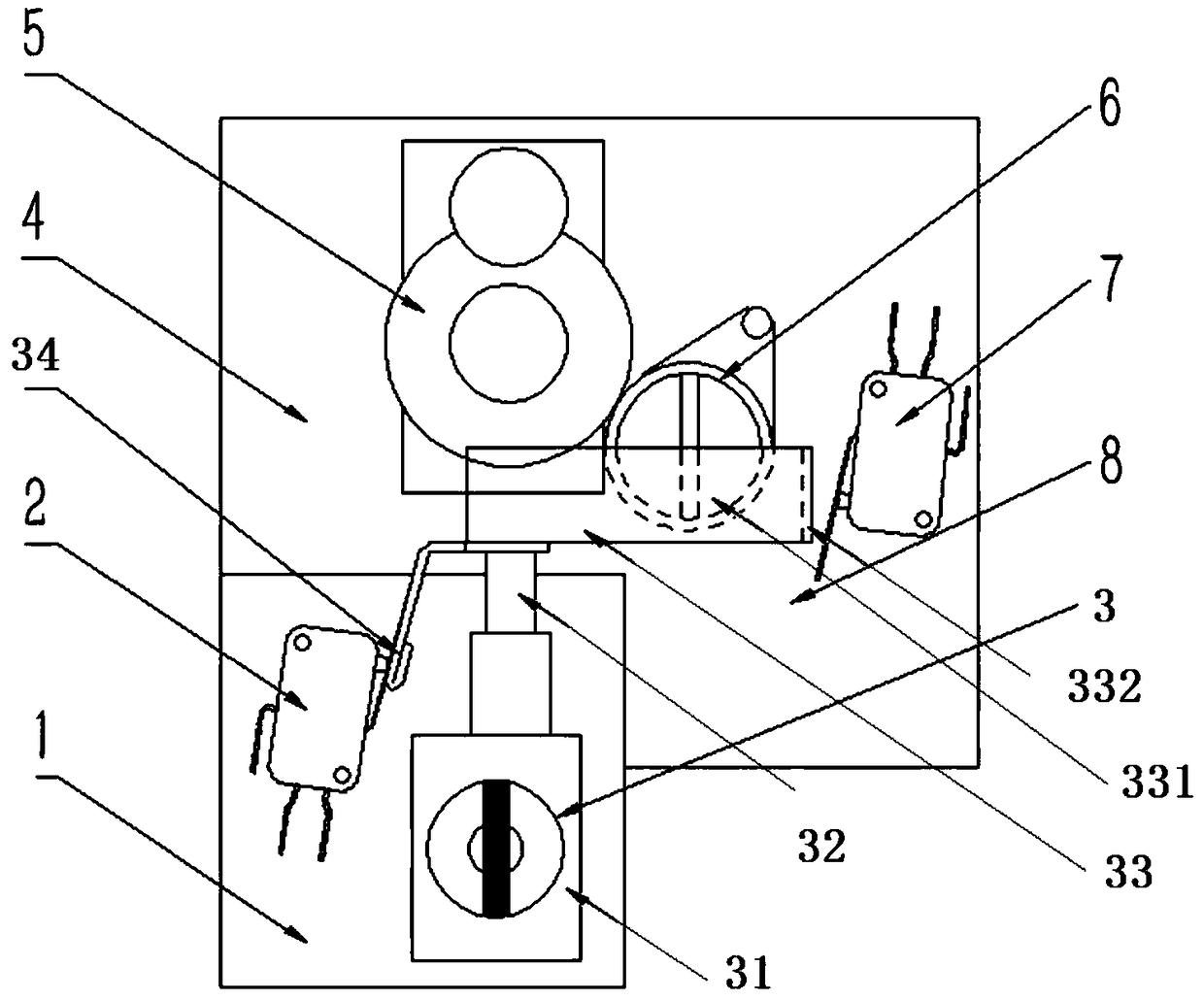 Switch cabinet assembly and mechanical and electrical interlocking device thereof