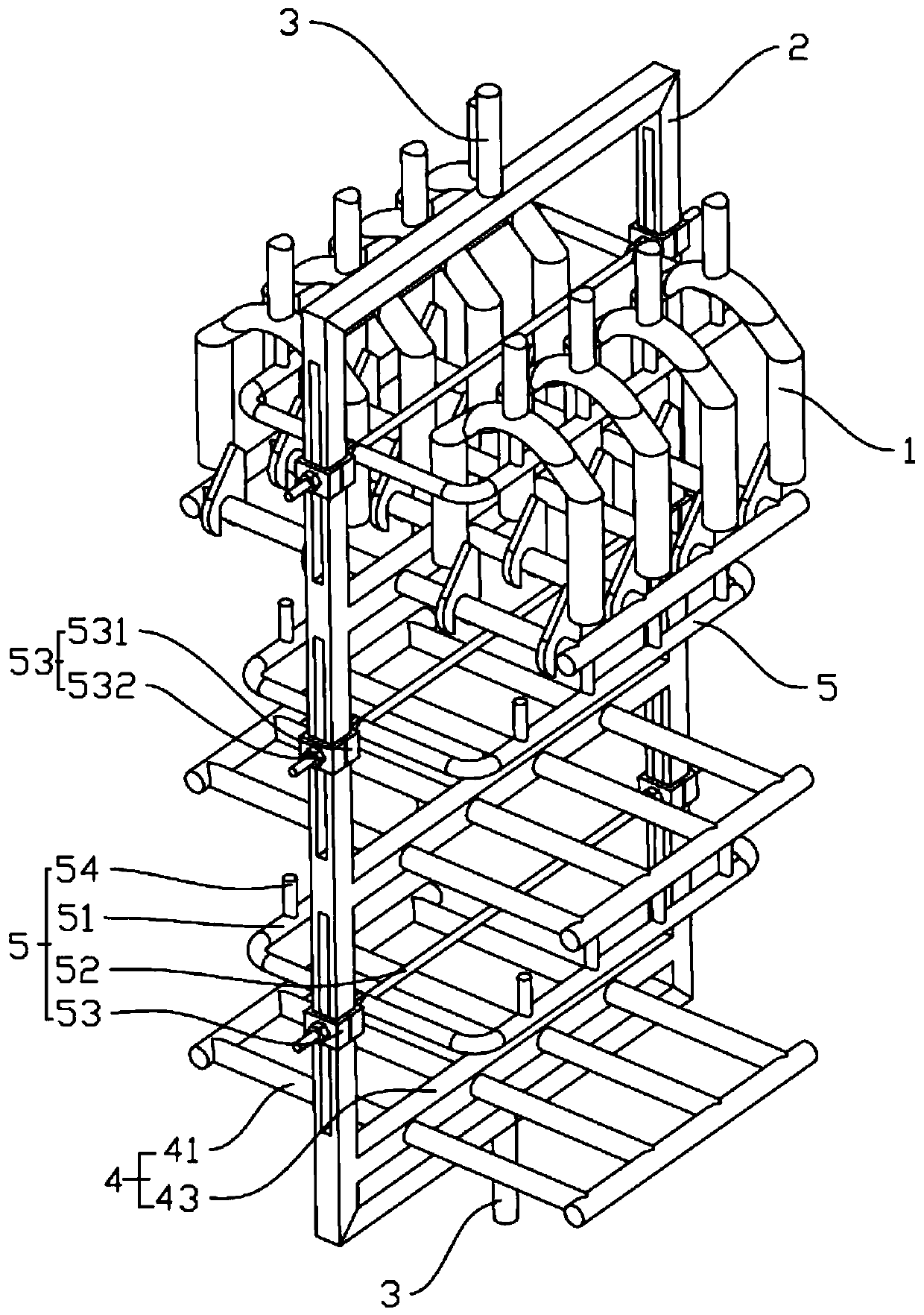 Front fork rack for vacuum coating