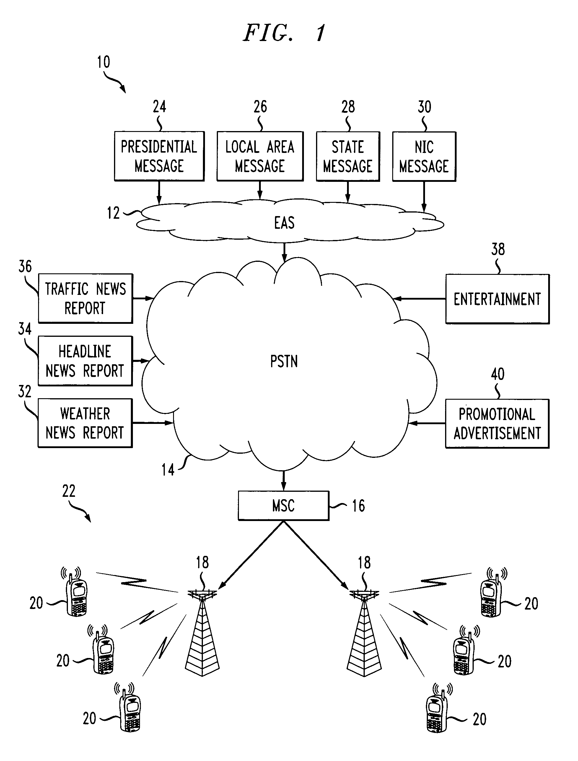 Message broadcast to mobile station in wireless network