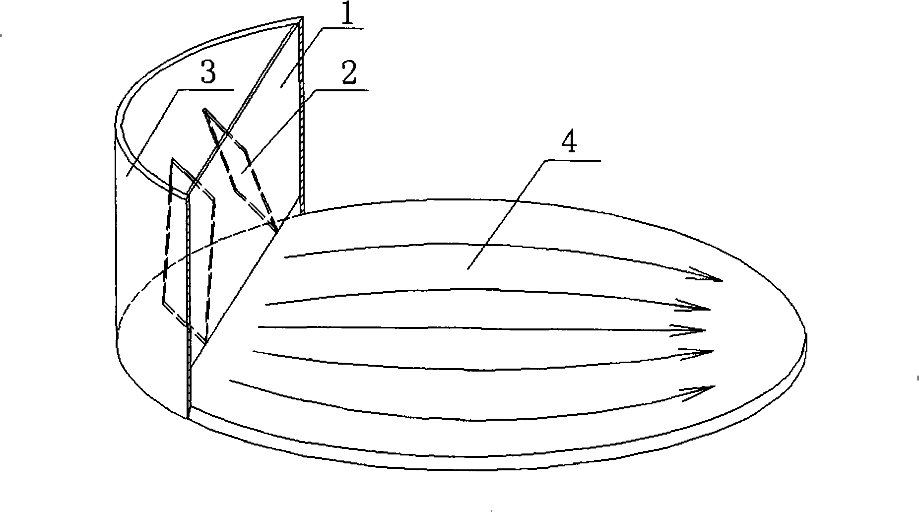 Column plate downcomer for evenly distributing liquid stream