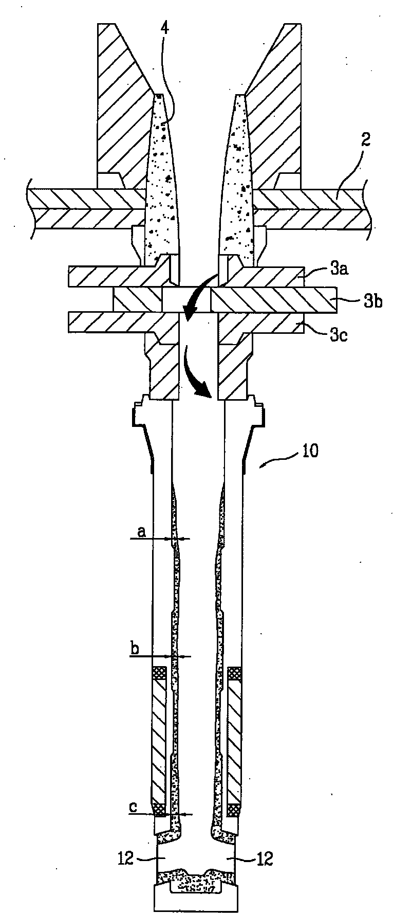 Submerged entry nozzle for continuous casting