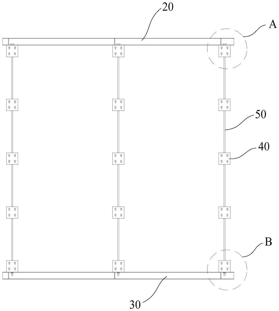 Fabricated tensioning structure of wallboard and installation method thereof