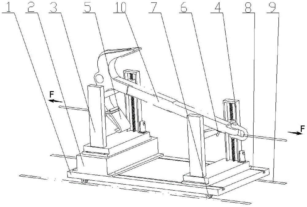 An anchor tensile test support device for horizontal tensile testing machine