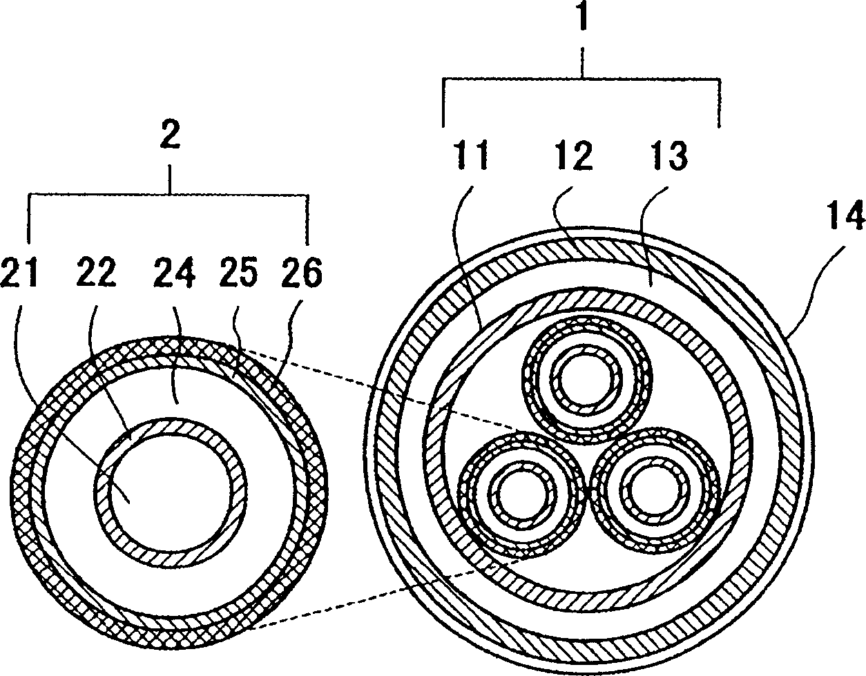 Terminal structure of direct electric current superconducting cable and dc superconducting cable line