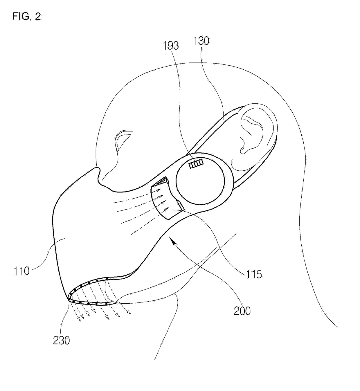 Harmful-substance-blocking health mask using air curtain