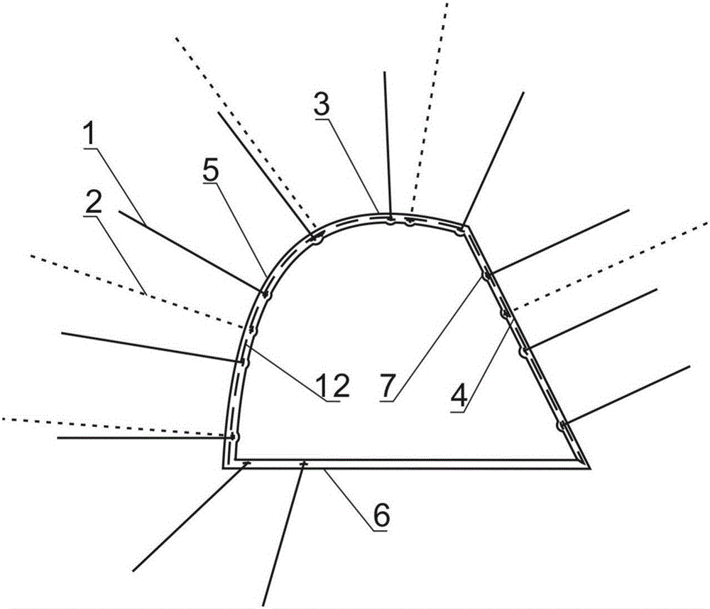 Facility and process for stably supporting steeply inclined mining roadway surrounding rock