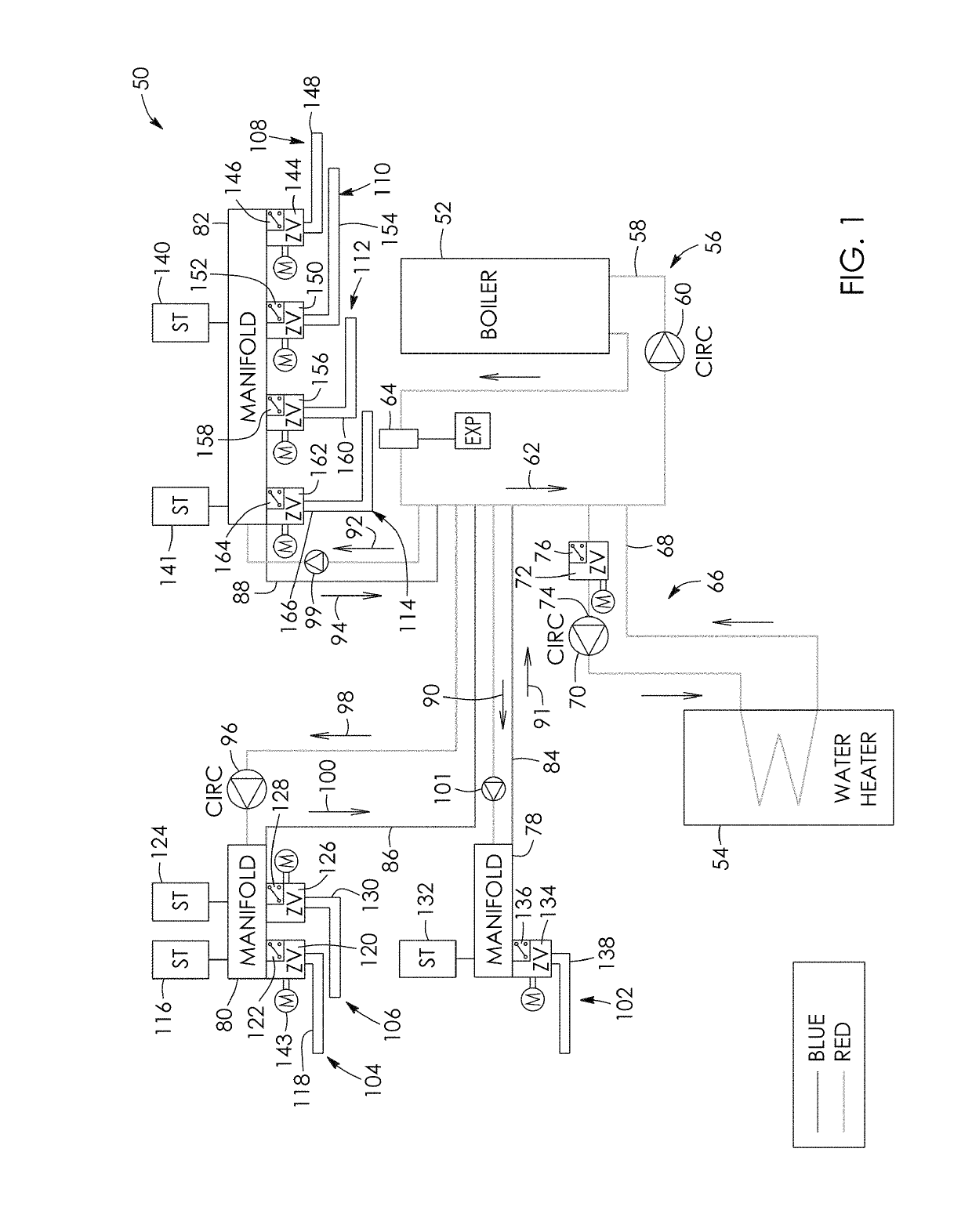 Modular track wiring assembly for a hydronic system