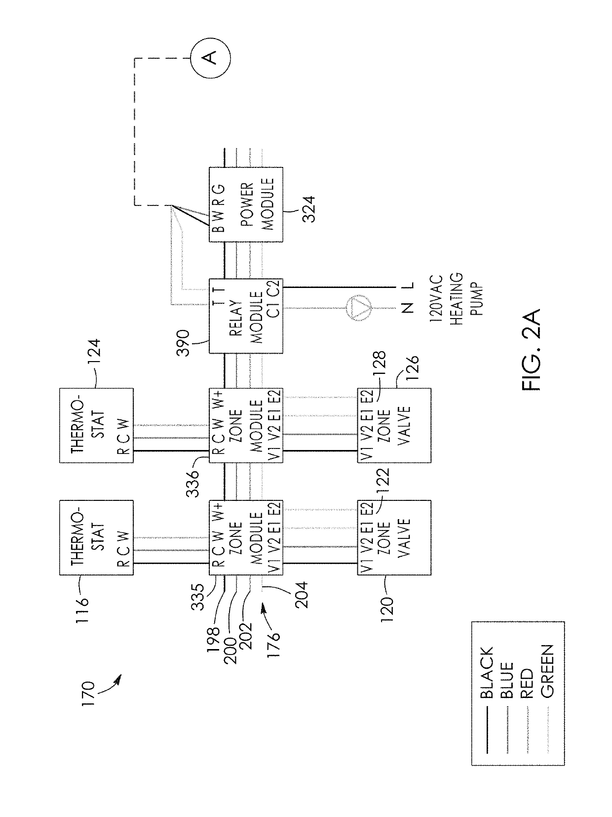 Modular track wiring assembly for a hydronic system