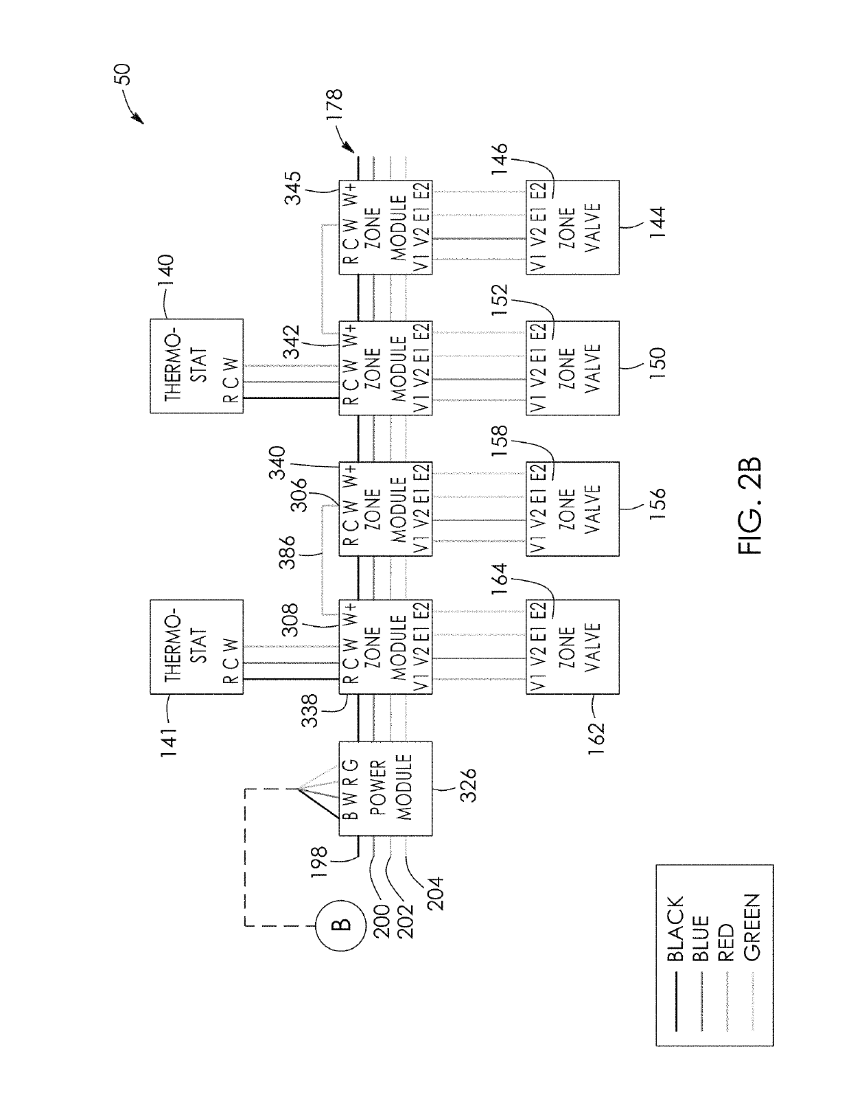 Modular track wiring assembly for a hydronic system