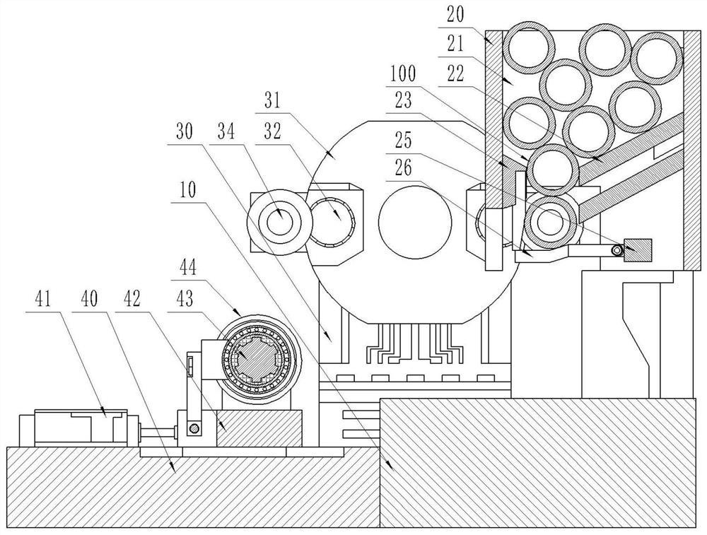 Automatic feeding and polishing device, production line with same and method