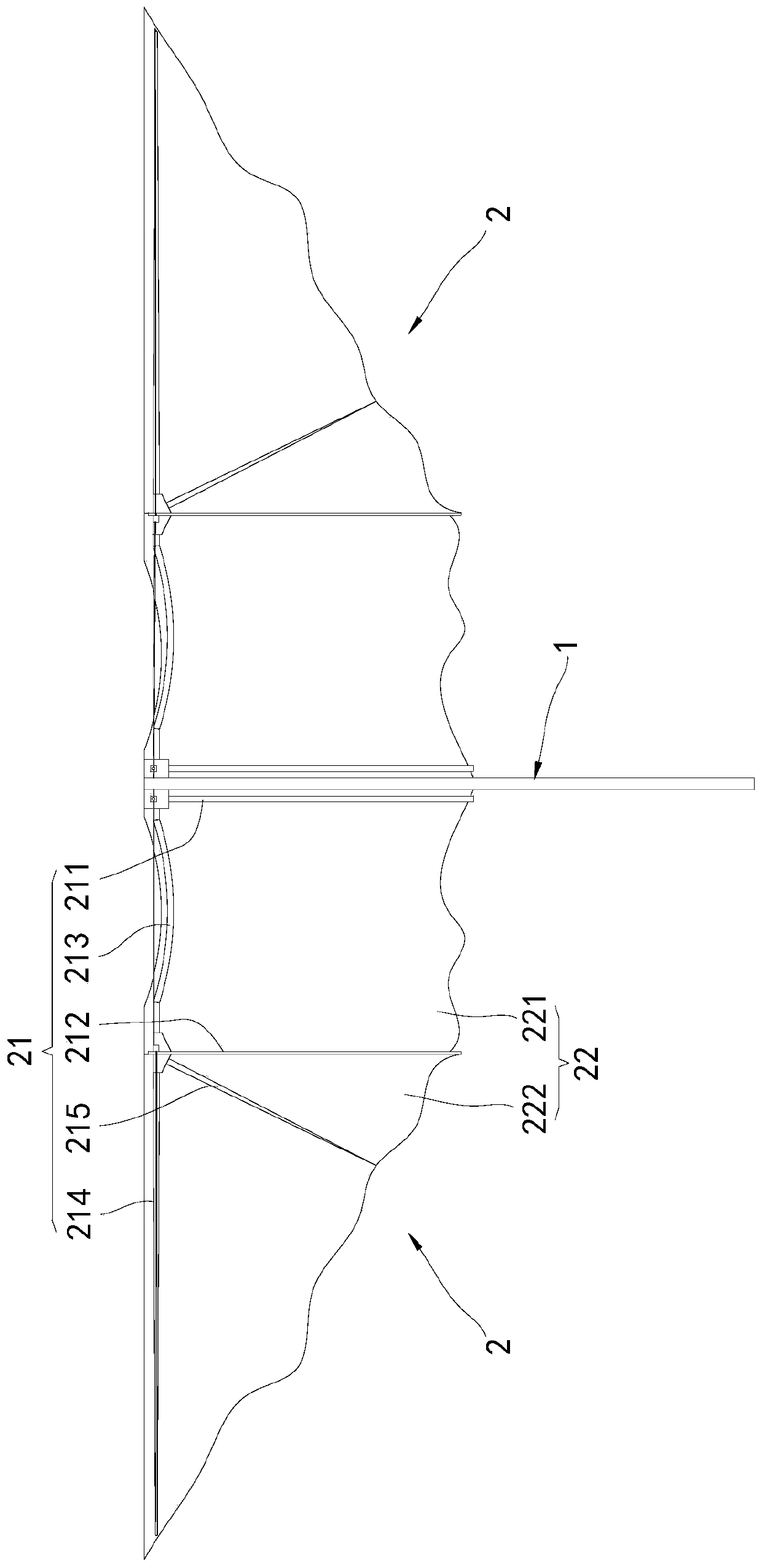 Bird-imitating active folding wing structure