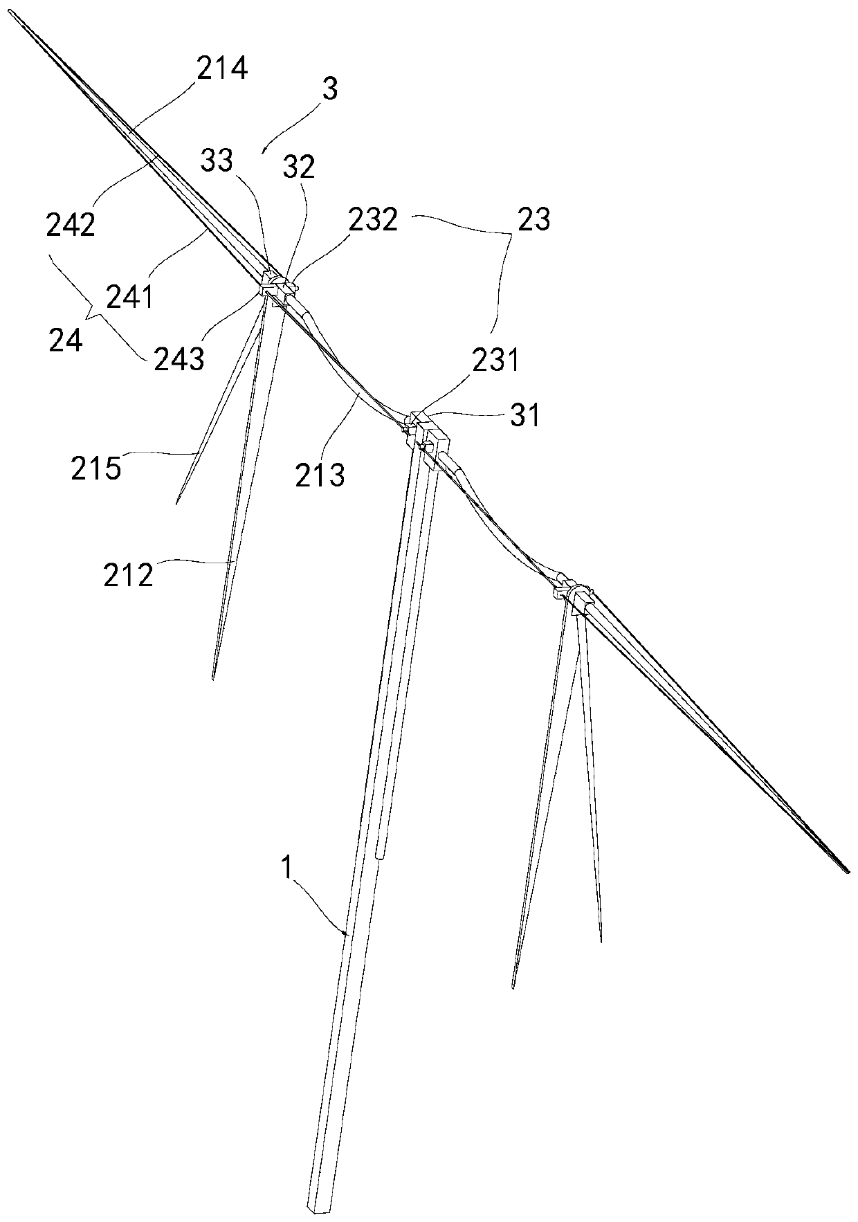 Bird-imitating active folding wing structure