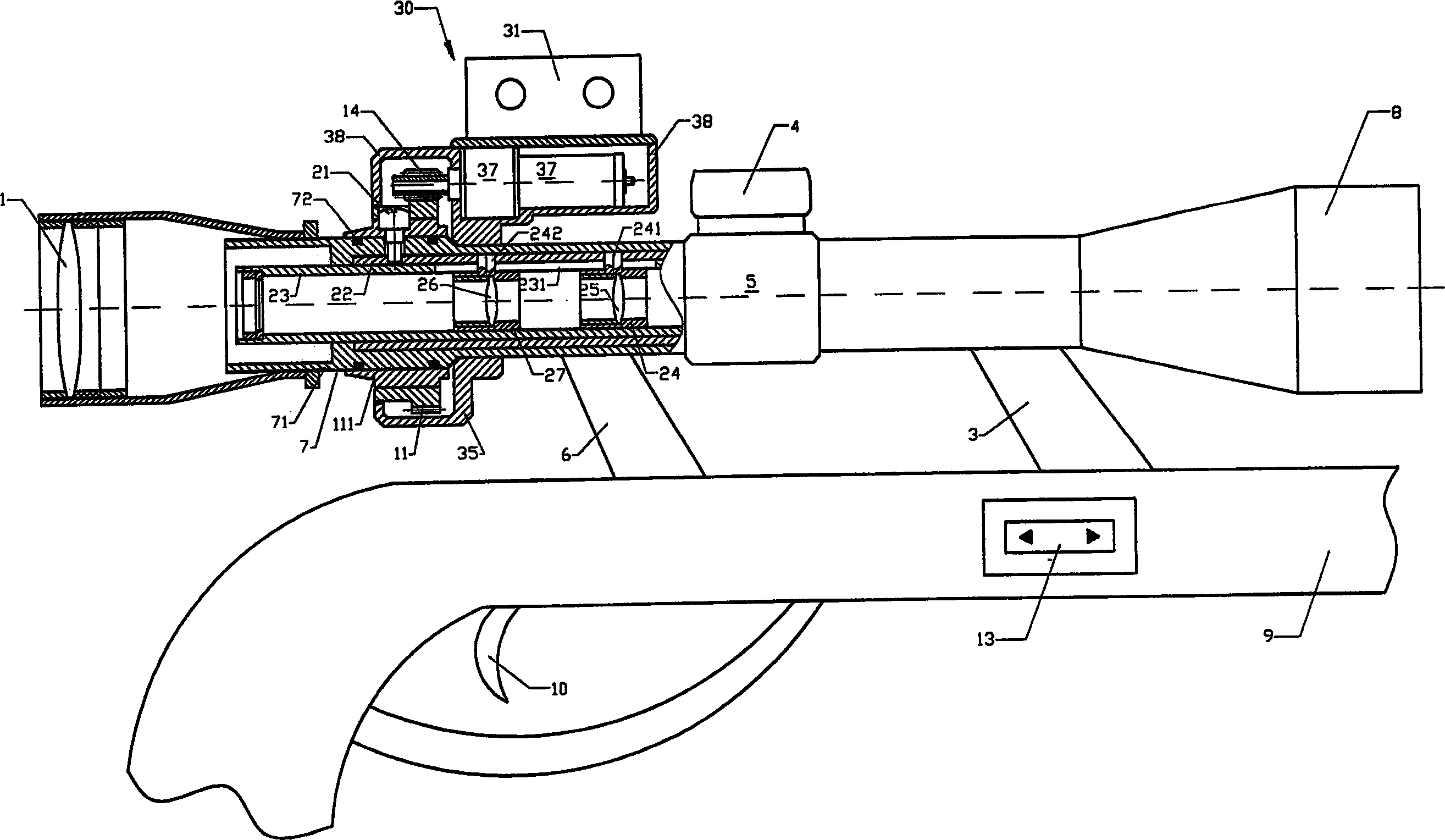 Electric magnification controller of sighting telescope