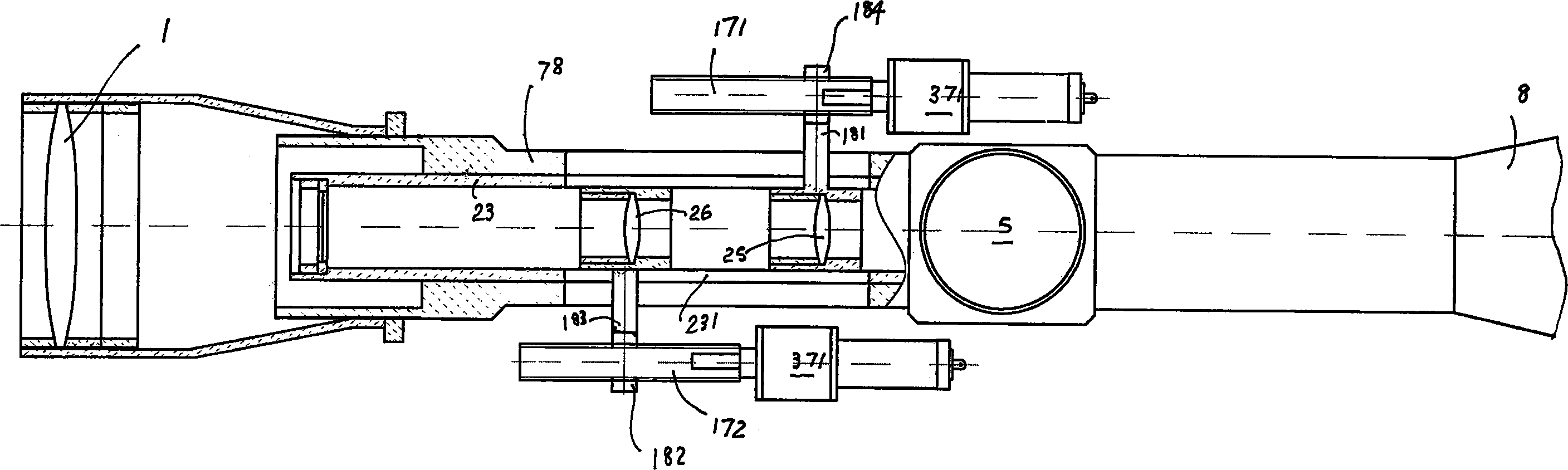 Electric magnification controller of sighting telescope