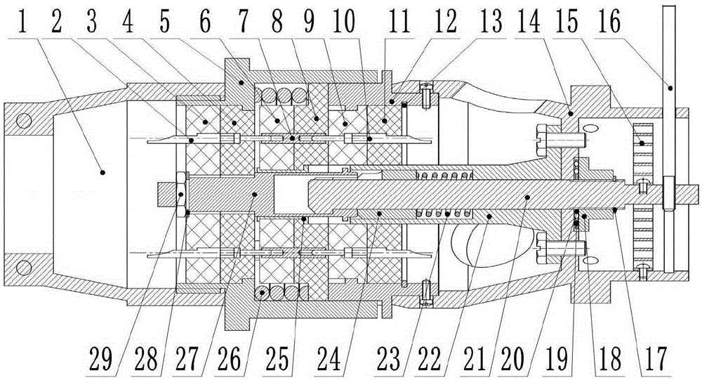 Center torsion type separation break-away electric connector