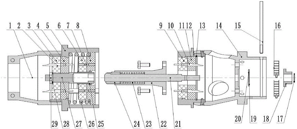 Center torsion type separation break-away electric connector