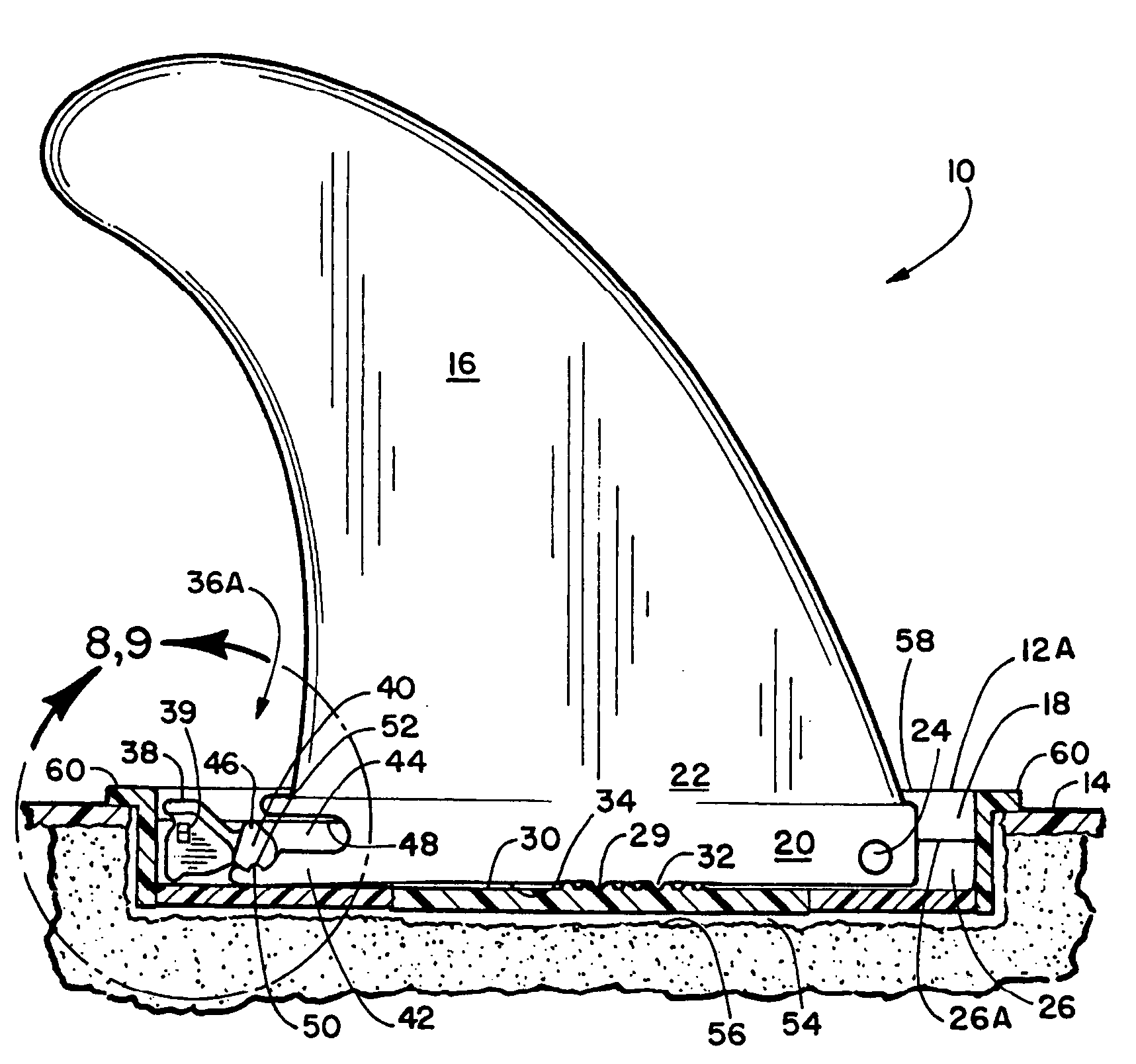 Surfboard fin mounting system