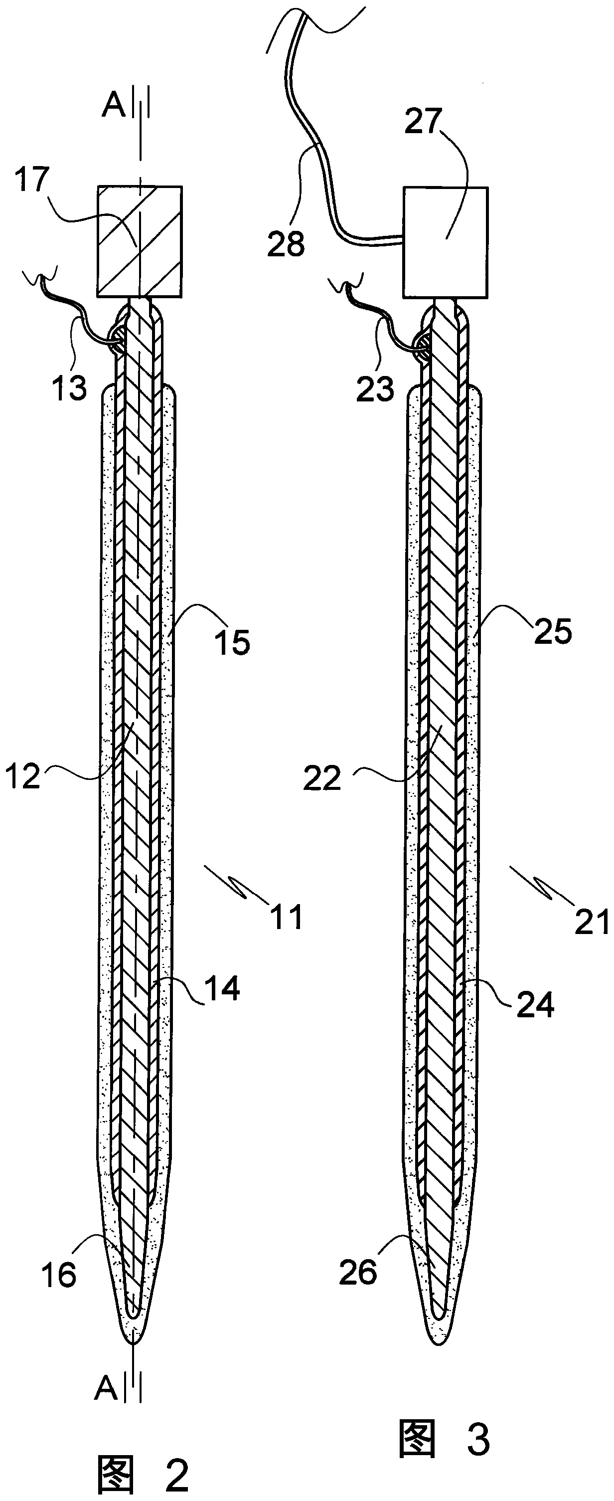 Device for insertion into nervous tissue