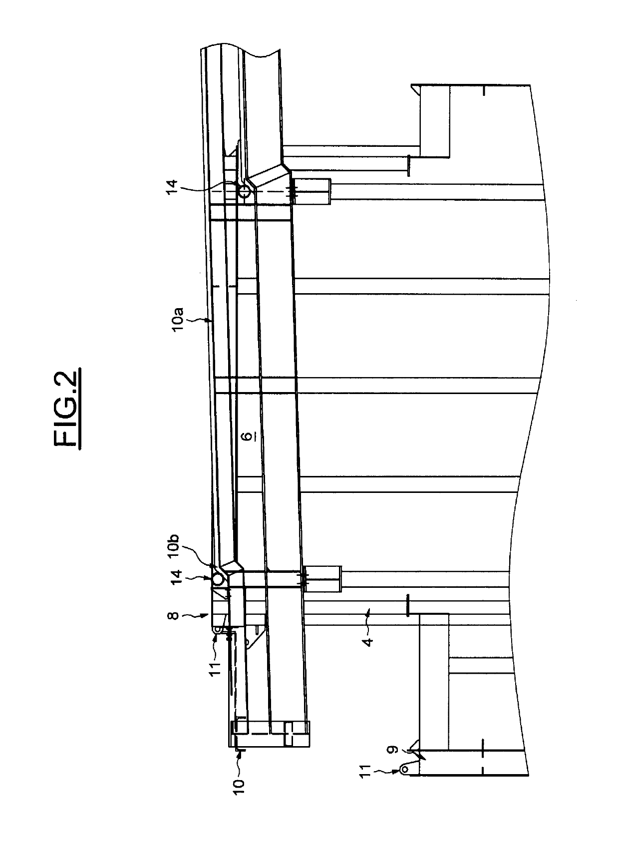 Gas turbine exhaust diverter system duct guide rails