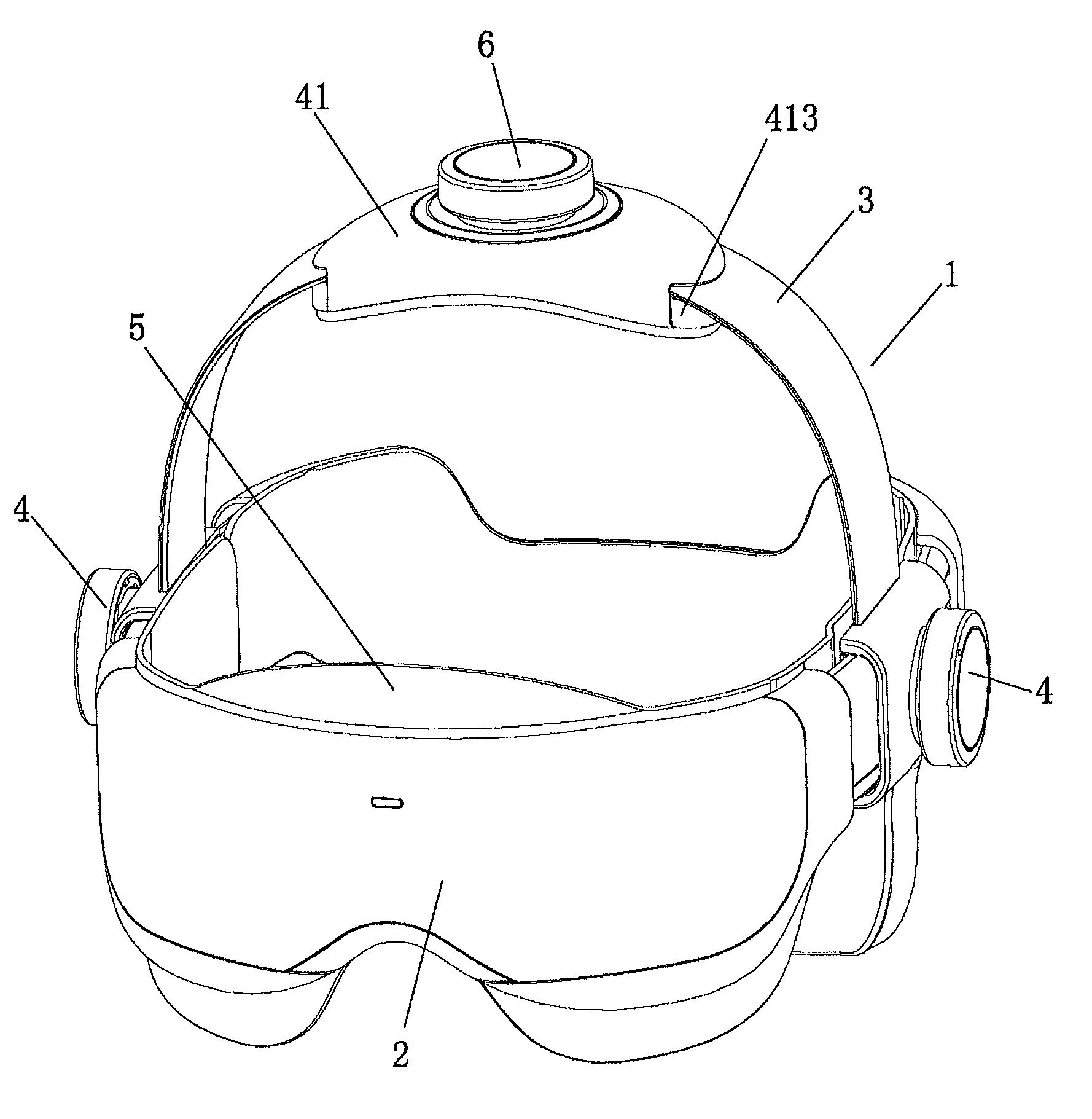 Helmet massager and helmet thereof