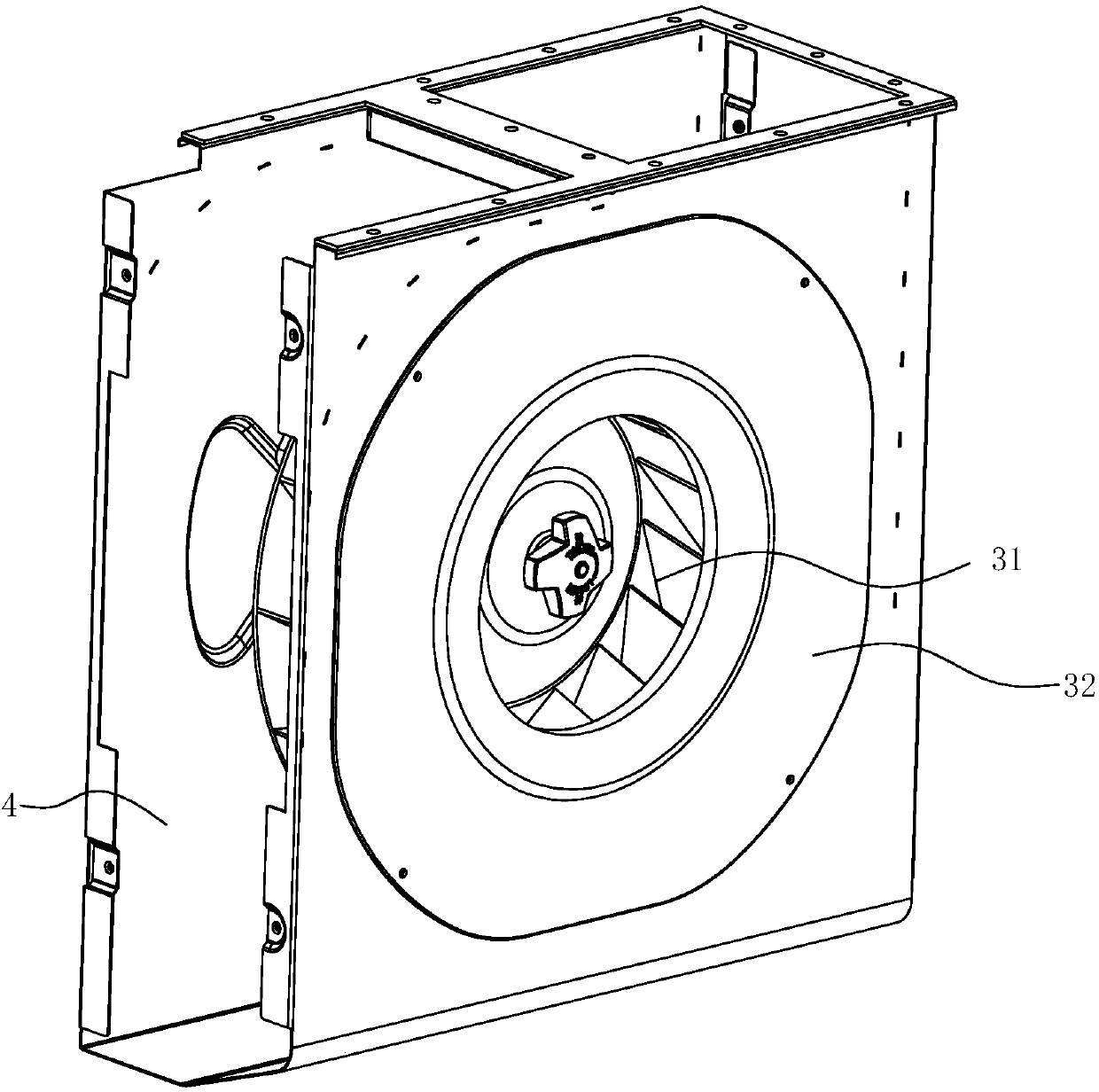 A backward centrifugal fan for a range hood and the range hood