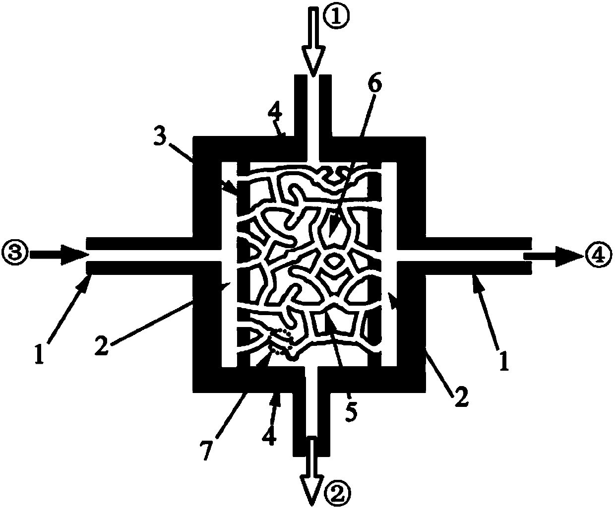 Miniature reaction device based on hollow foam material and application thereof