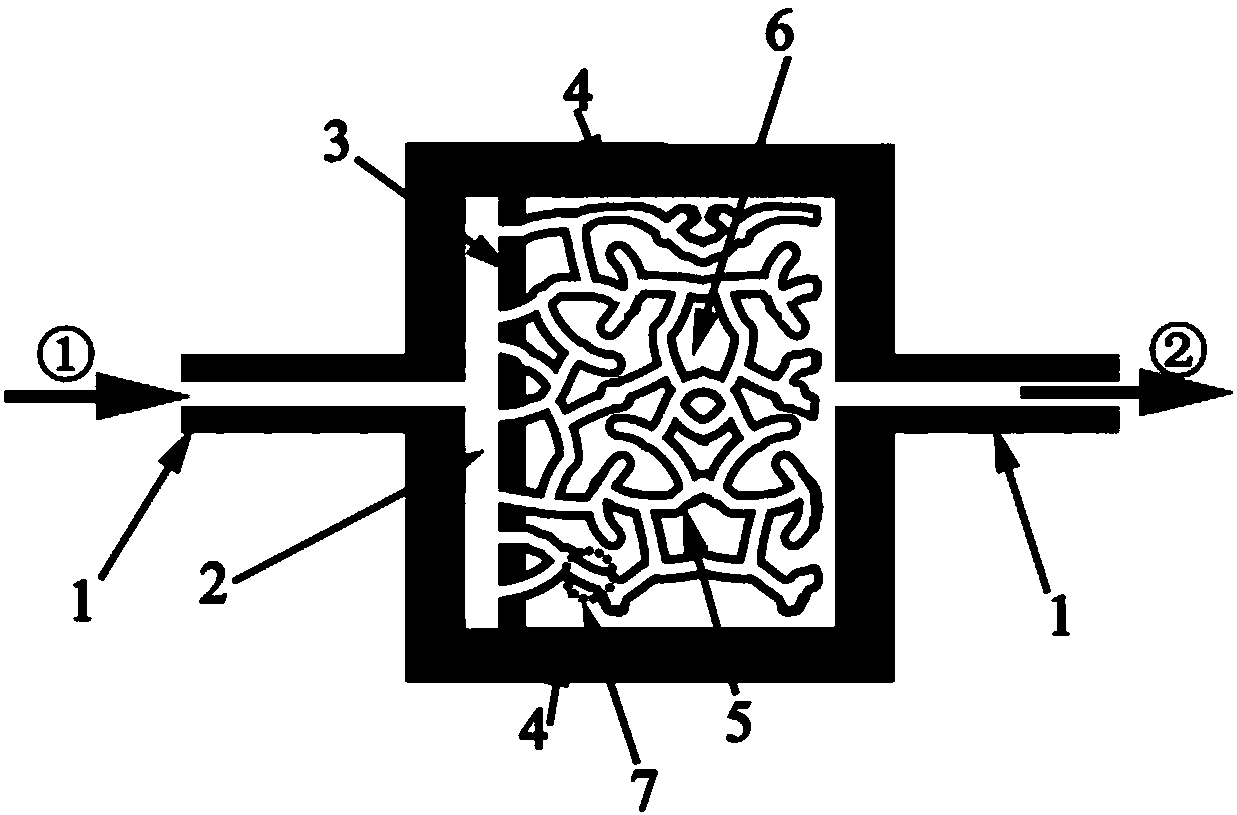 Miniature reaction device based on hollow foam material and application thereof