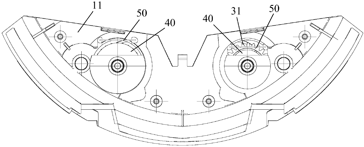 Door opening and closing motion mechanism and air conditioner