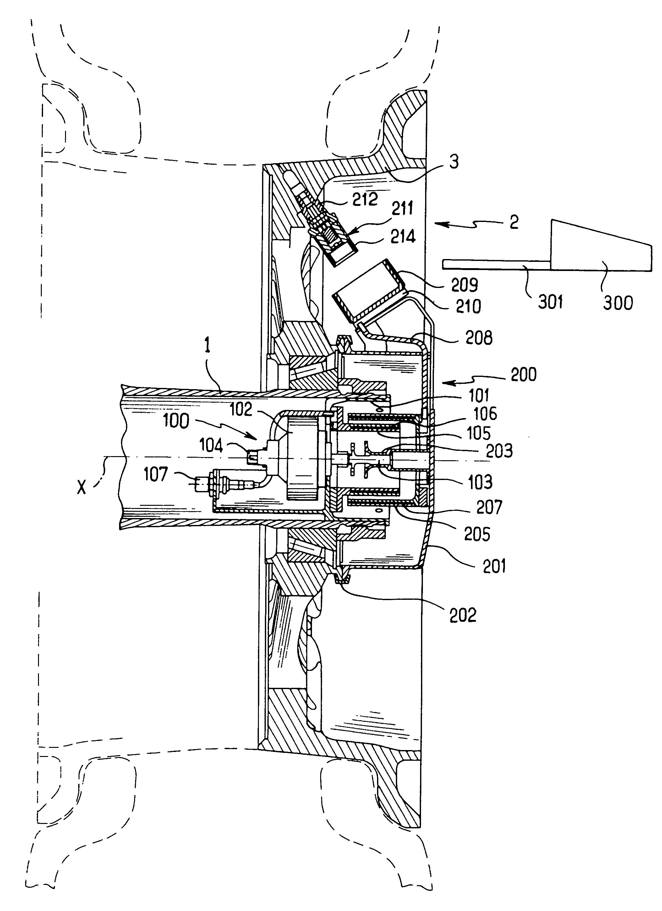 Axle end equipment for a vehicle, in particular an aircraft