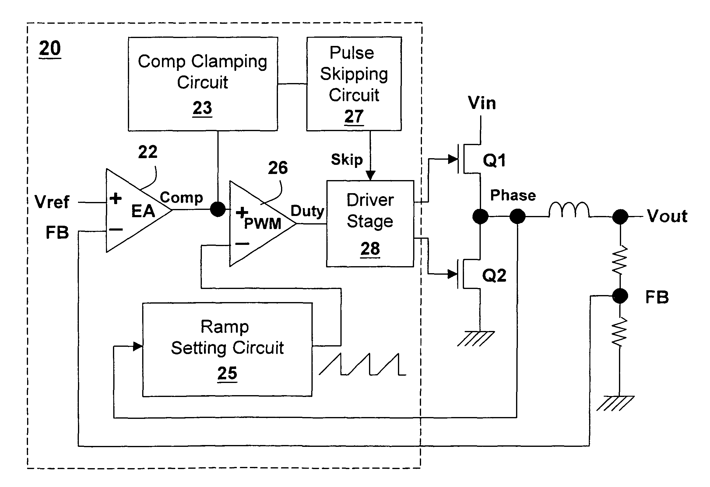 Voltage mode switching regulator and control circuit and method therefor