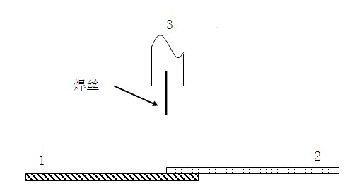 Alternating-current double-pulse MIG (Metal-Inert Gas) welding method for dissimilar metal welding of iron and aluminium