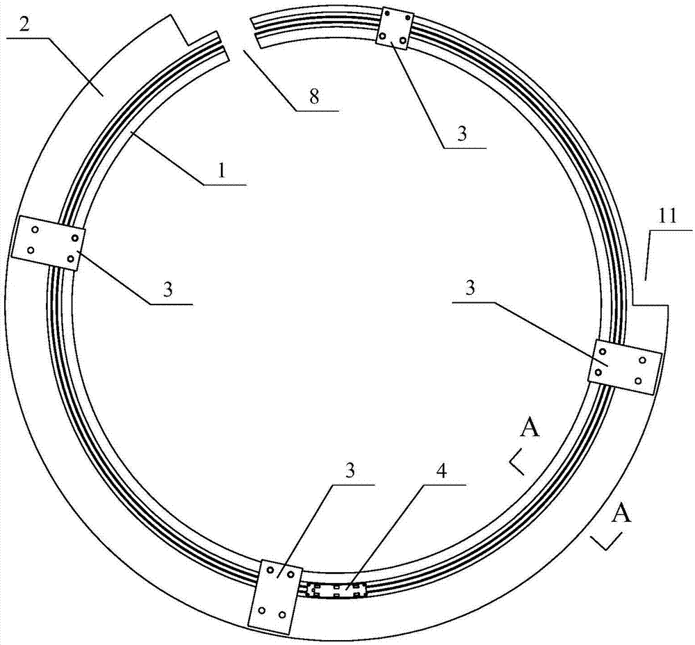 A starting point fixing device of a steel ring winding machine