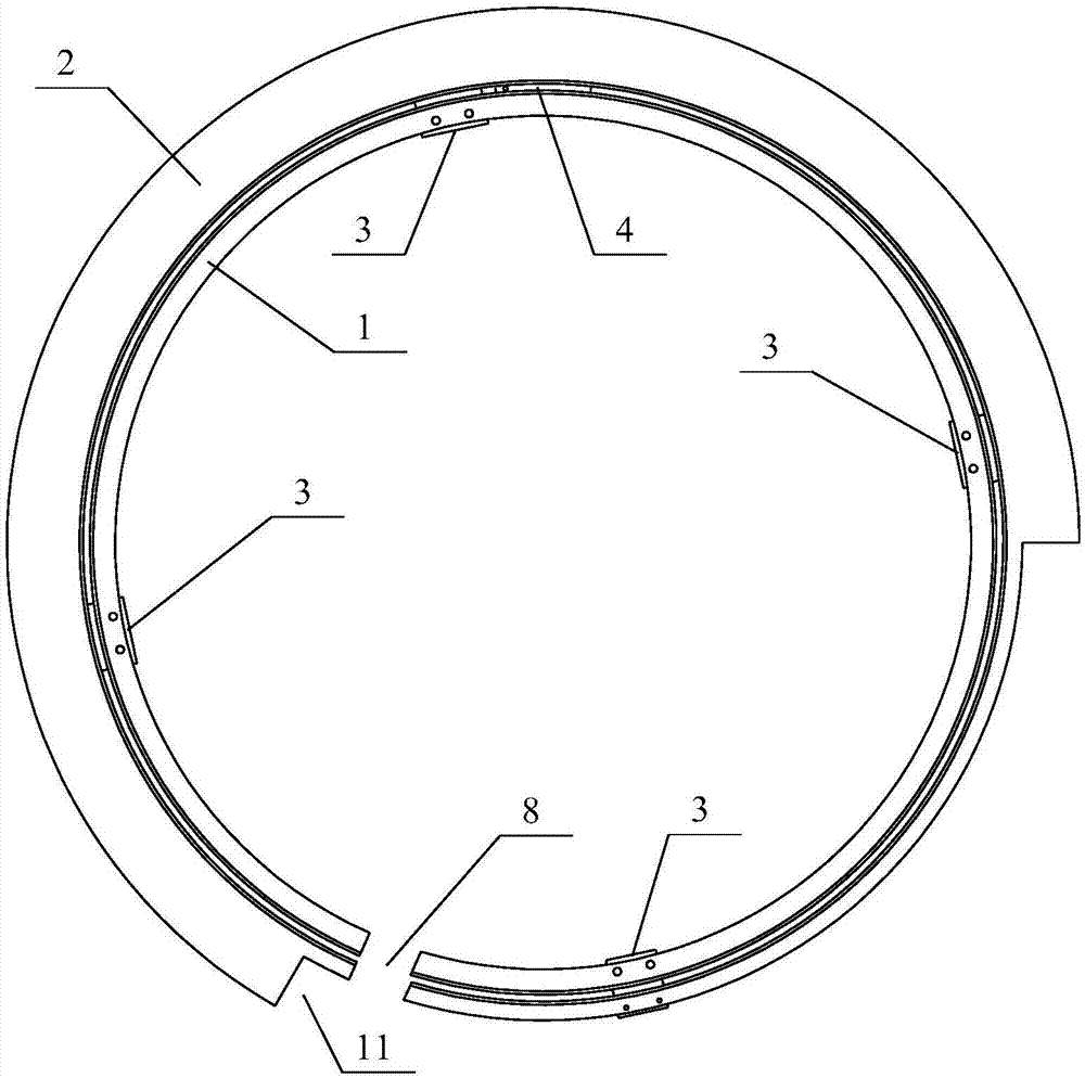 A starting point fixing device of a steel ring winding machine