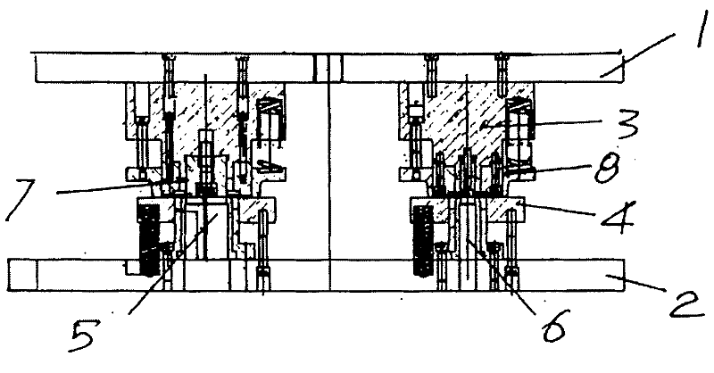 Double-station riveting mold for riveting and locking of opening of steel barrel