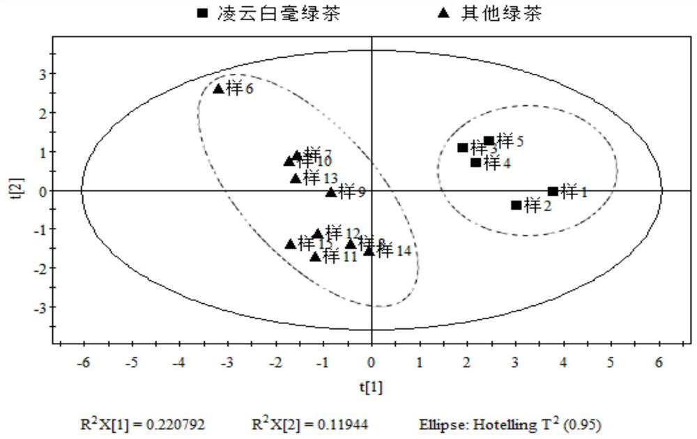 Lingyun pekoe green tea identification method