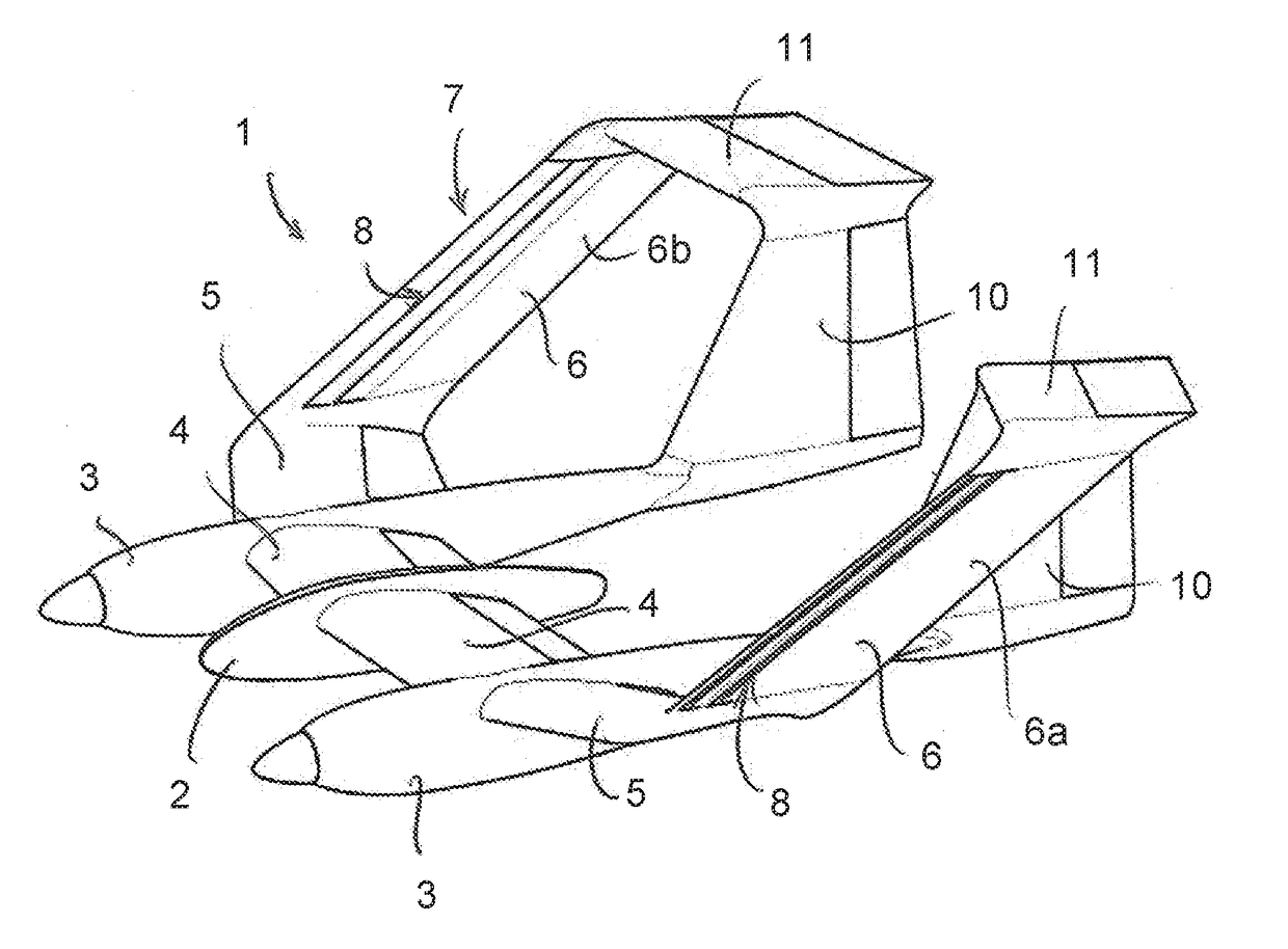 Fixed-wing aircraft with increased static stability