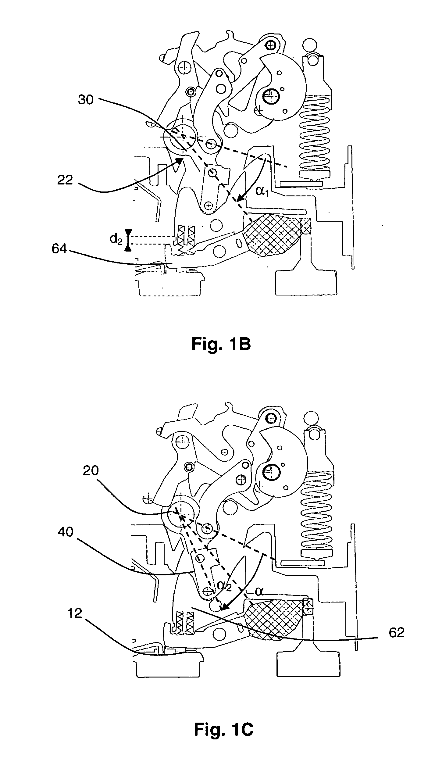 Evaluation of the integrity of depressed contacts by variation of the rotation of the pole-shaft