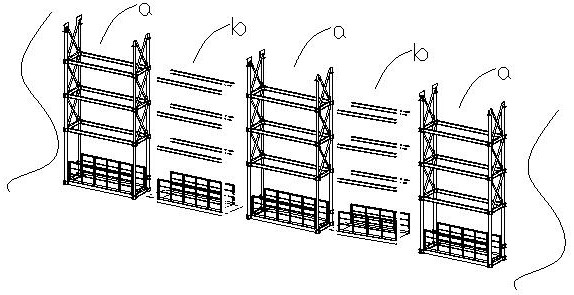 Mounting structure for roof trusses and arc-shaped multilayer berm and construction method of berm