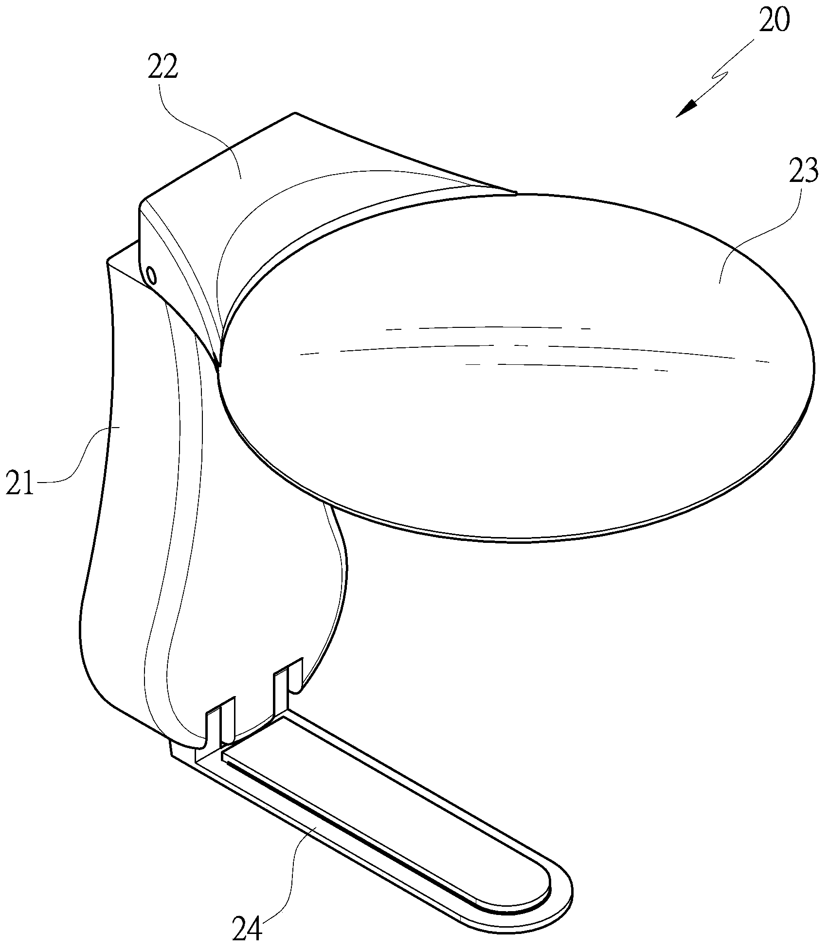 Footstand adjusting and positioning structure of magnifying lens device