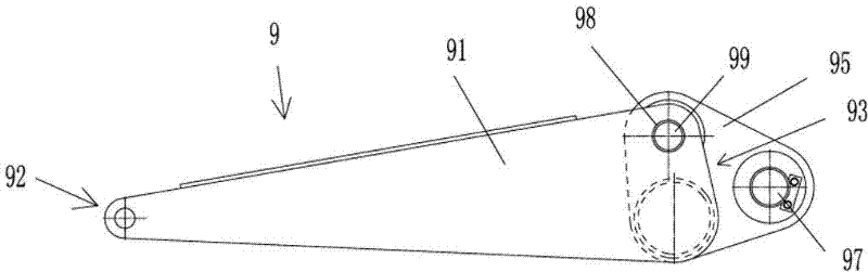 Dynamic compactor capable of realizing amplitude-variable followup of A-bracket with arm support