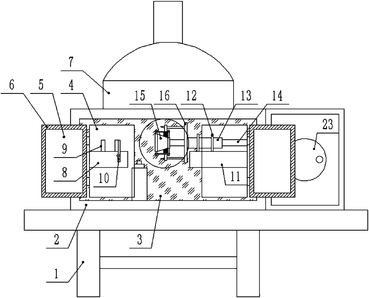 Horizontal swinging mechanism-based paint film removal device of environmental-friendly enameled wire