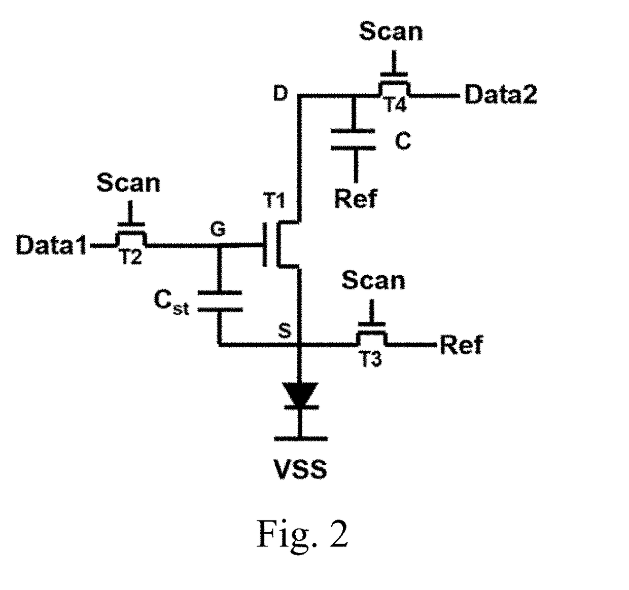 Pixel circuit for top-emitting amoled panel and driving method thereof