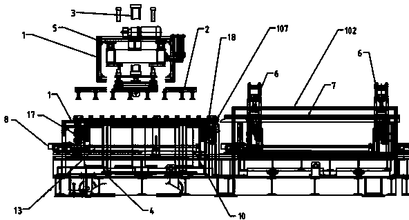 Automatic liner bottom plate forming production line