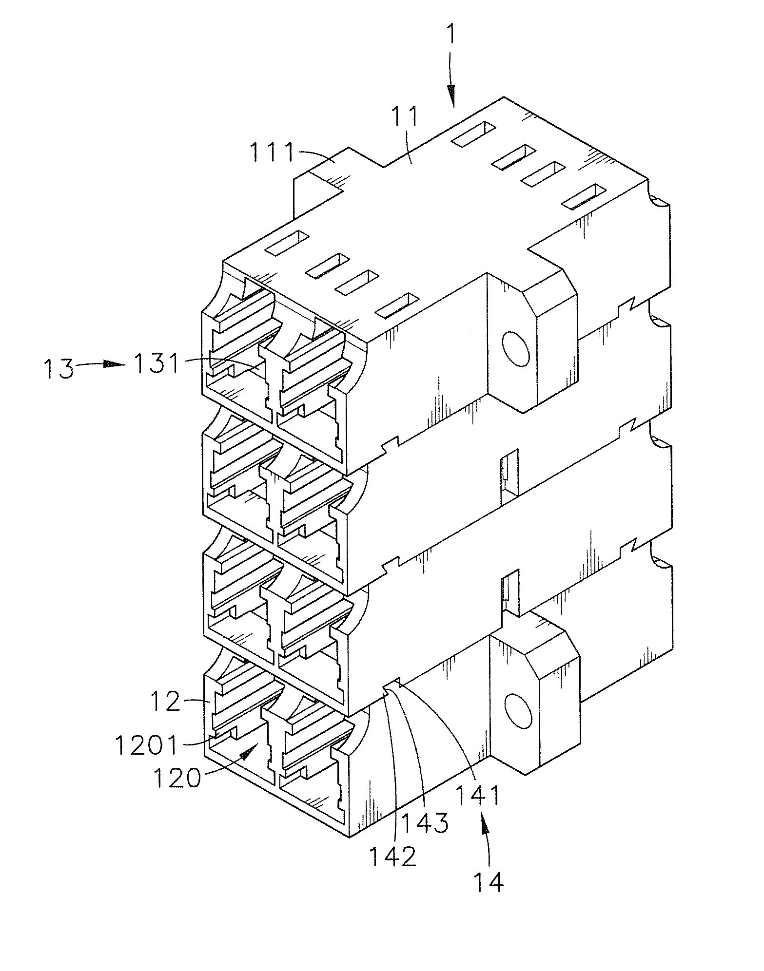 Stackable optical fiber adapter