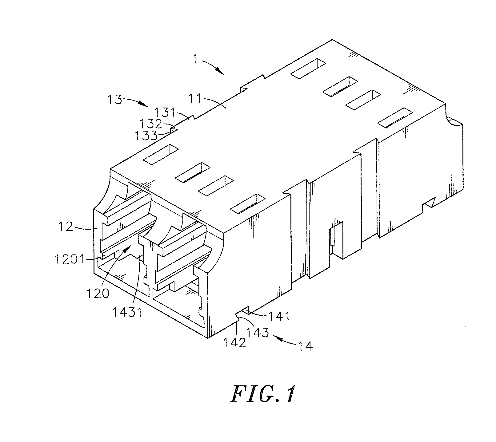 Stackable optical fiber adapter