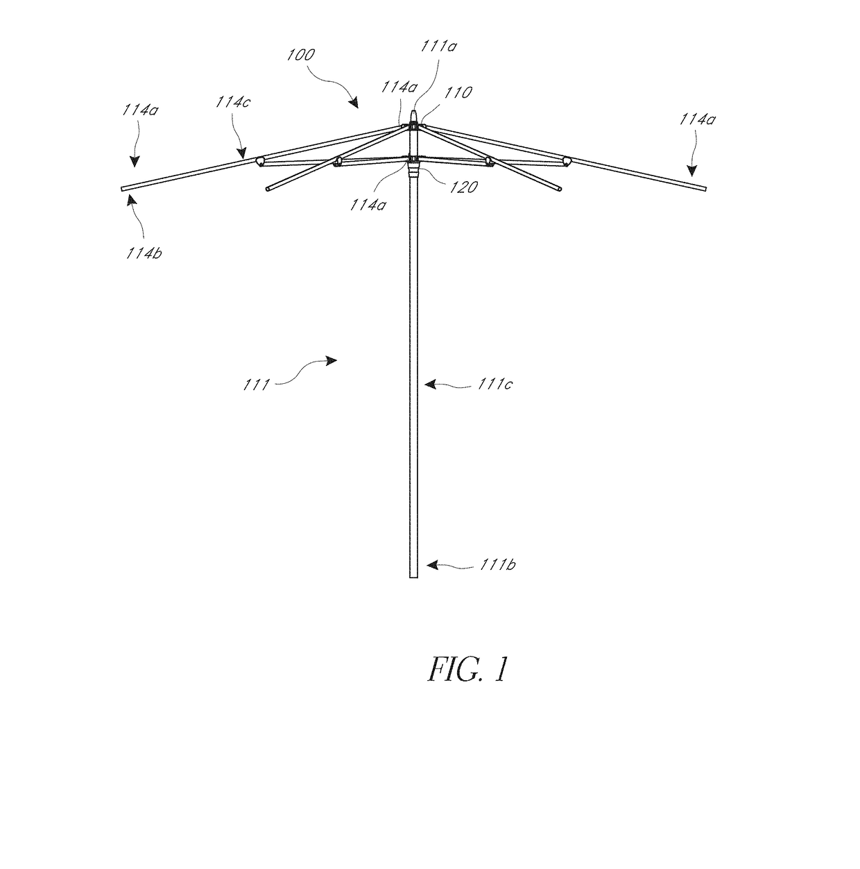 Umbrella rib connector assemblies and methods