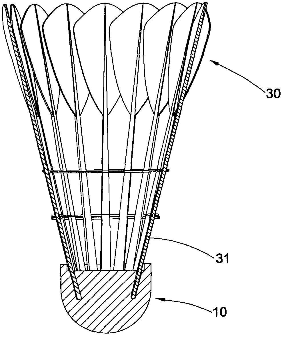 Connecting device of badminton ball